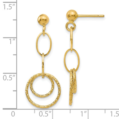 10K Yellow Gold Post Dangle Earrings