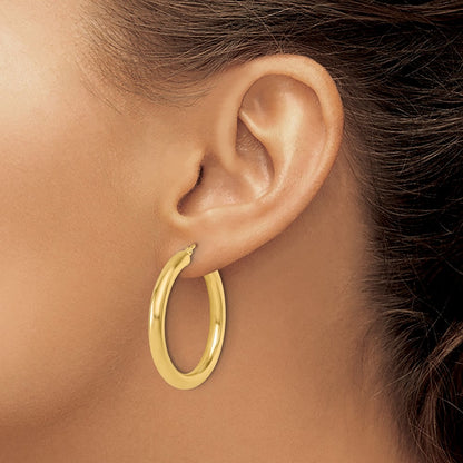 10K Yellow Gold Polished Lightweight Hoop Earrings