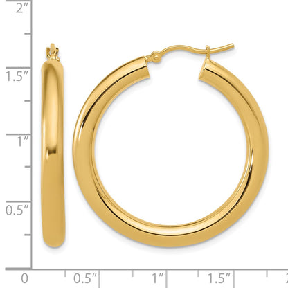 10K Yellow Gold Polished Lightweight Hoop Earrings