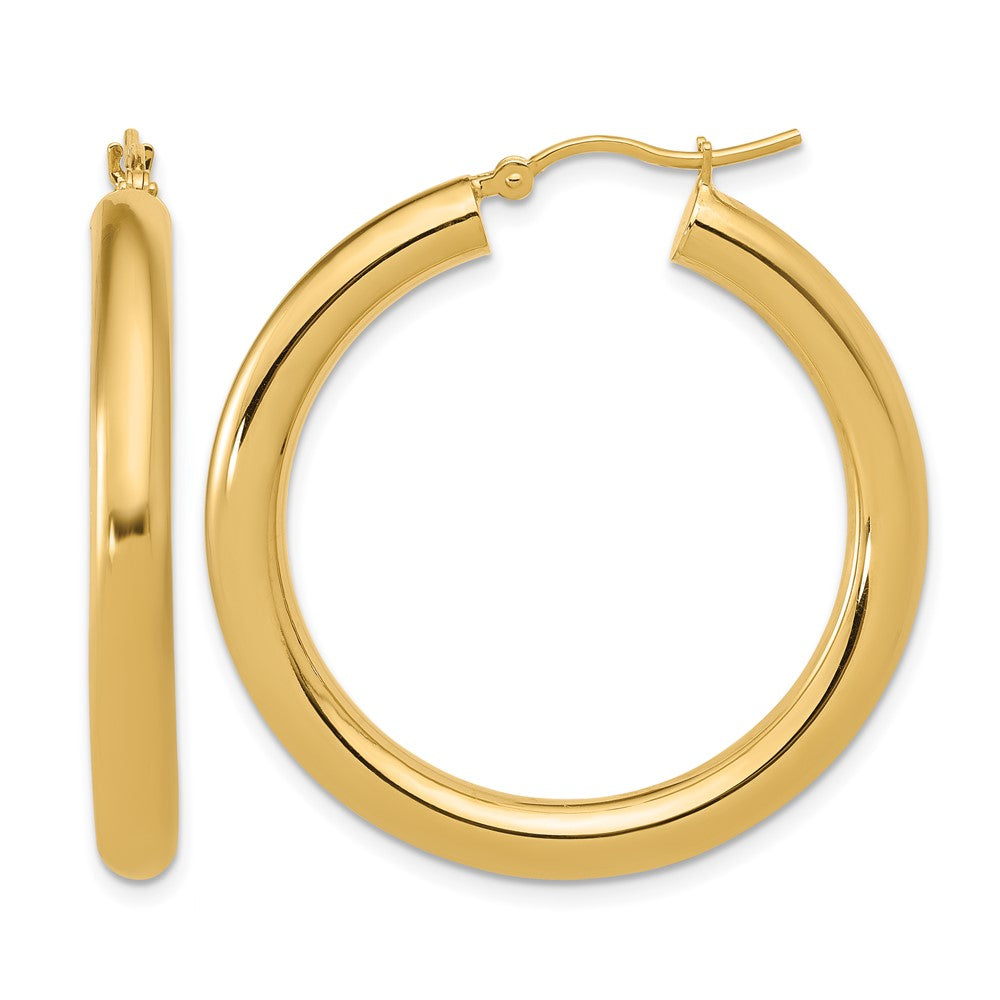 10K Yellow Gold Polished Lightweight Hoop Earrings