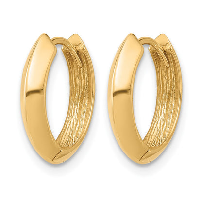 10K Yellow Gold Polished Hinged Huggie Earrings