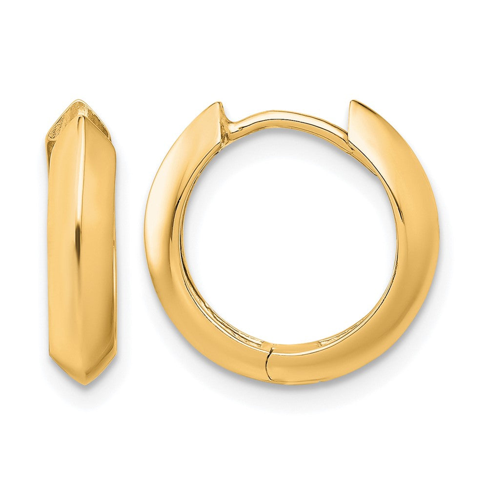 10K Yellow Gold Polished Hinged Huggie Earrings