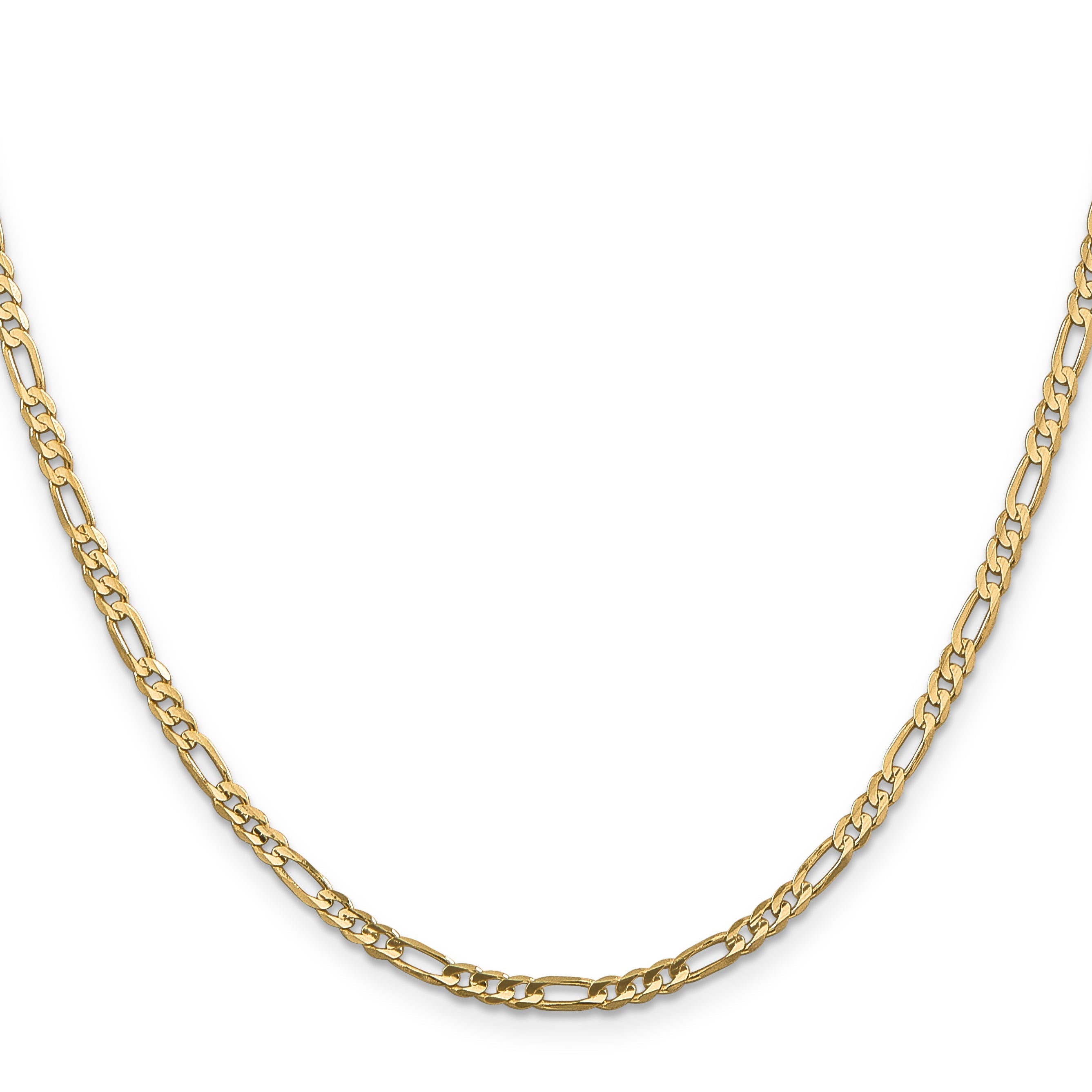 18 Inch 10K Yellow Gold 3mm Concave Figaro Chain Necklace