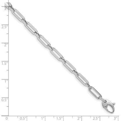 10K White Gold Polished Flat Oval Link Bracelet