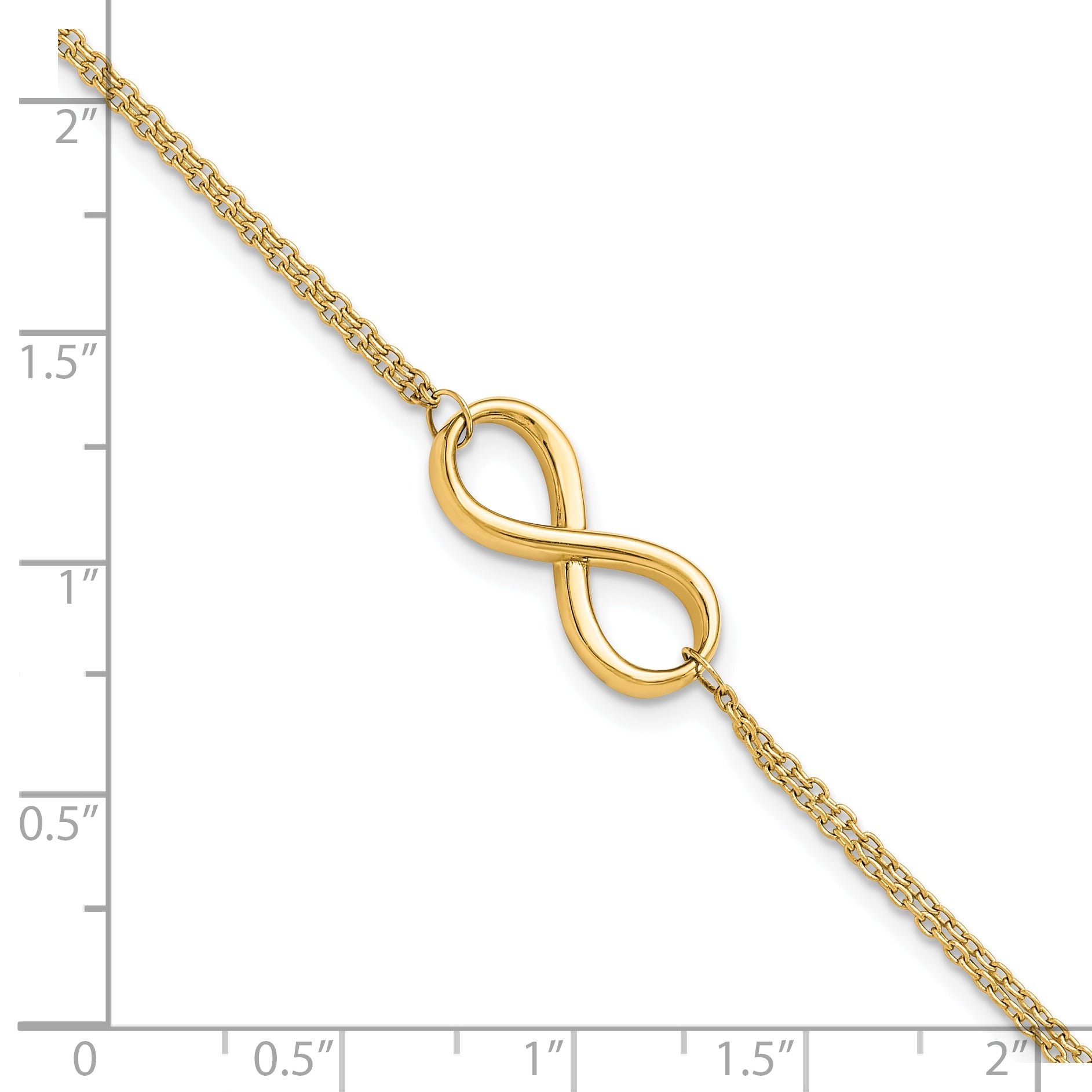 7.5 Inch 10K Polished Infinity Bracelet