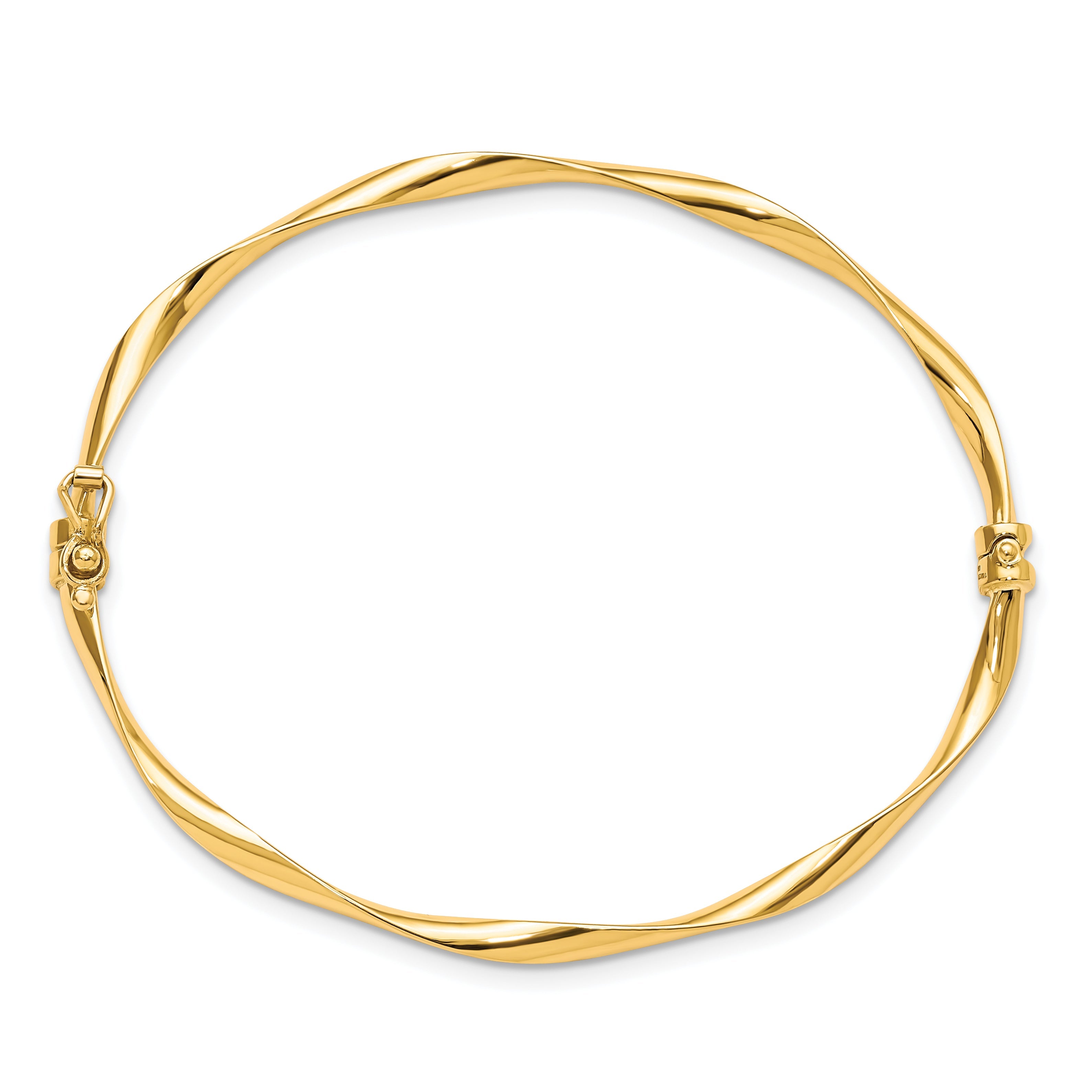 10K Yellow Gold Polished Hinged Bangle