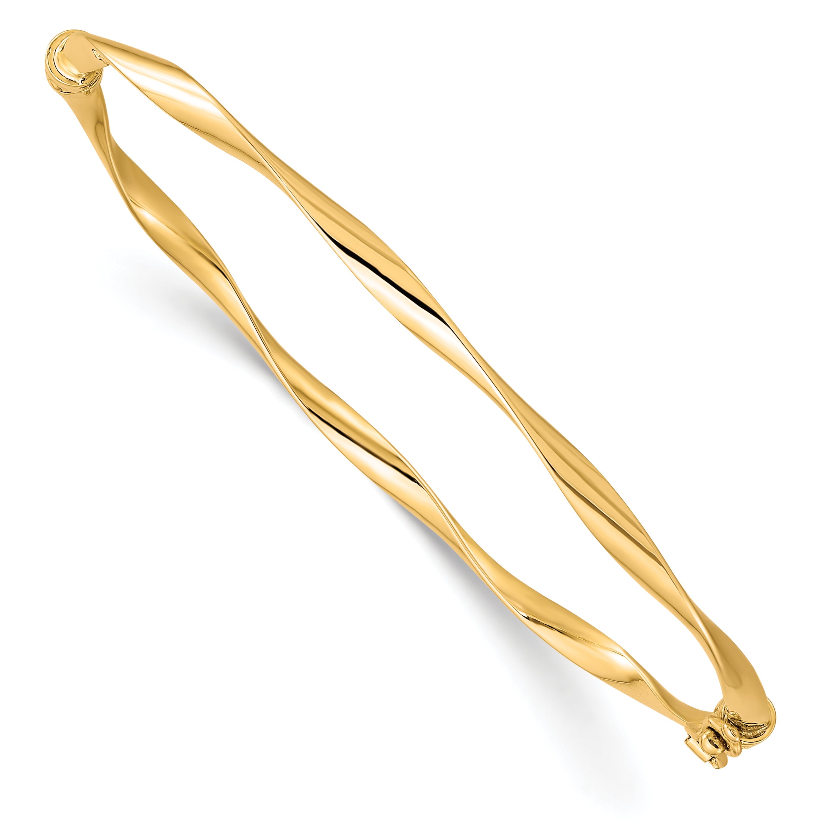 10K Yellow Gold Polished Hinged Bangle