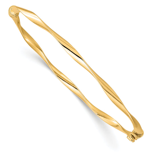 10K Yellow Gold Polished Hinged Bangle