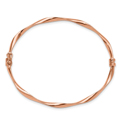 10K Rose Gold Polished Hinged Bangle