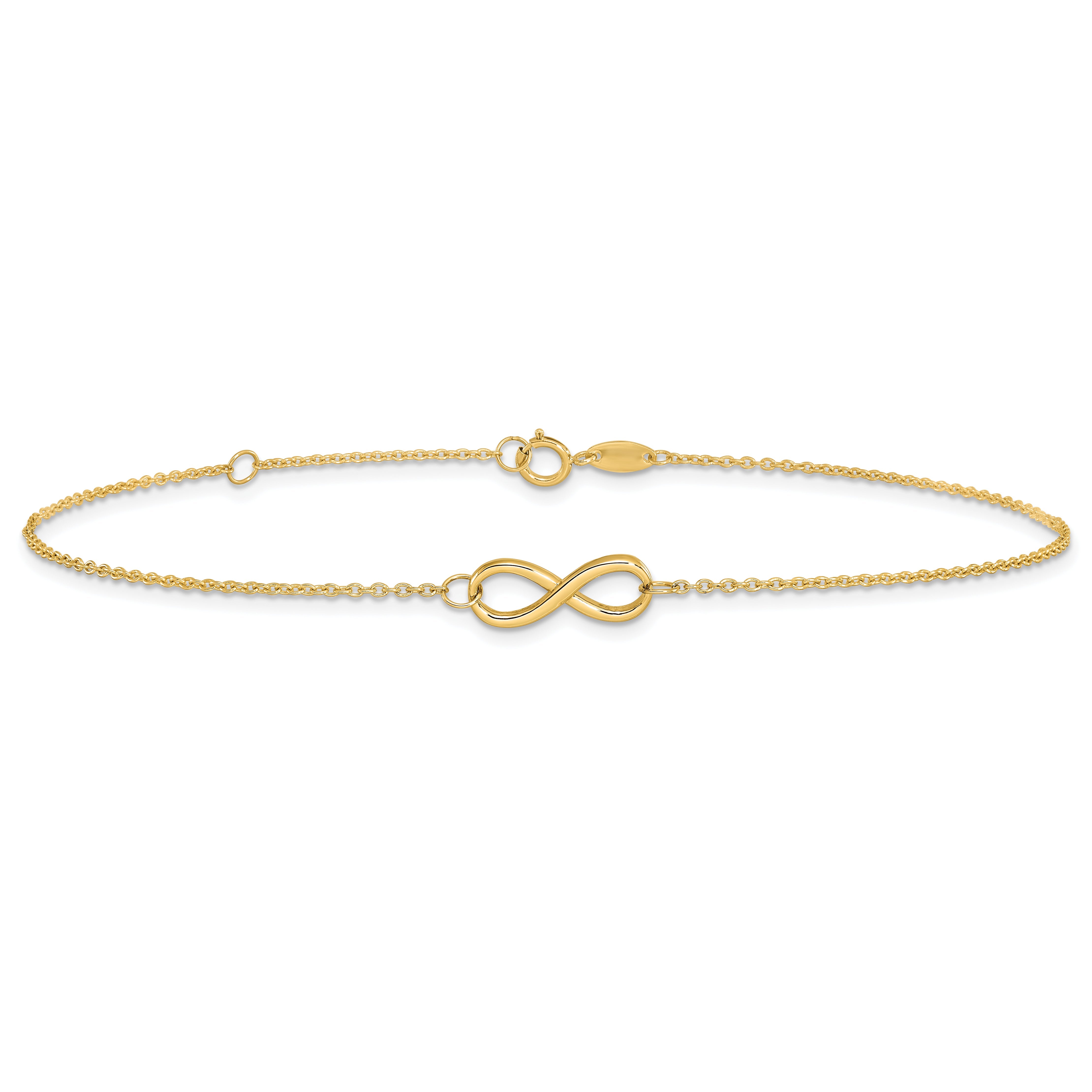 10K Yellow Gold Polished Infinity With 1In Ext. Bracelet