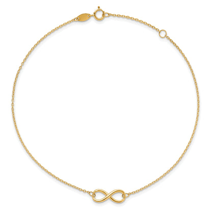 10K Yellow Gold Polished Infinity With 1In Ext. Bracelet