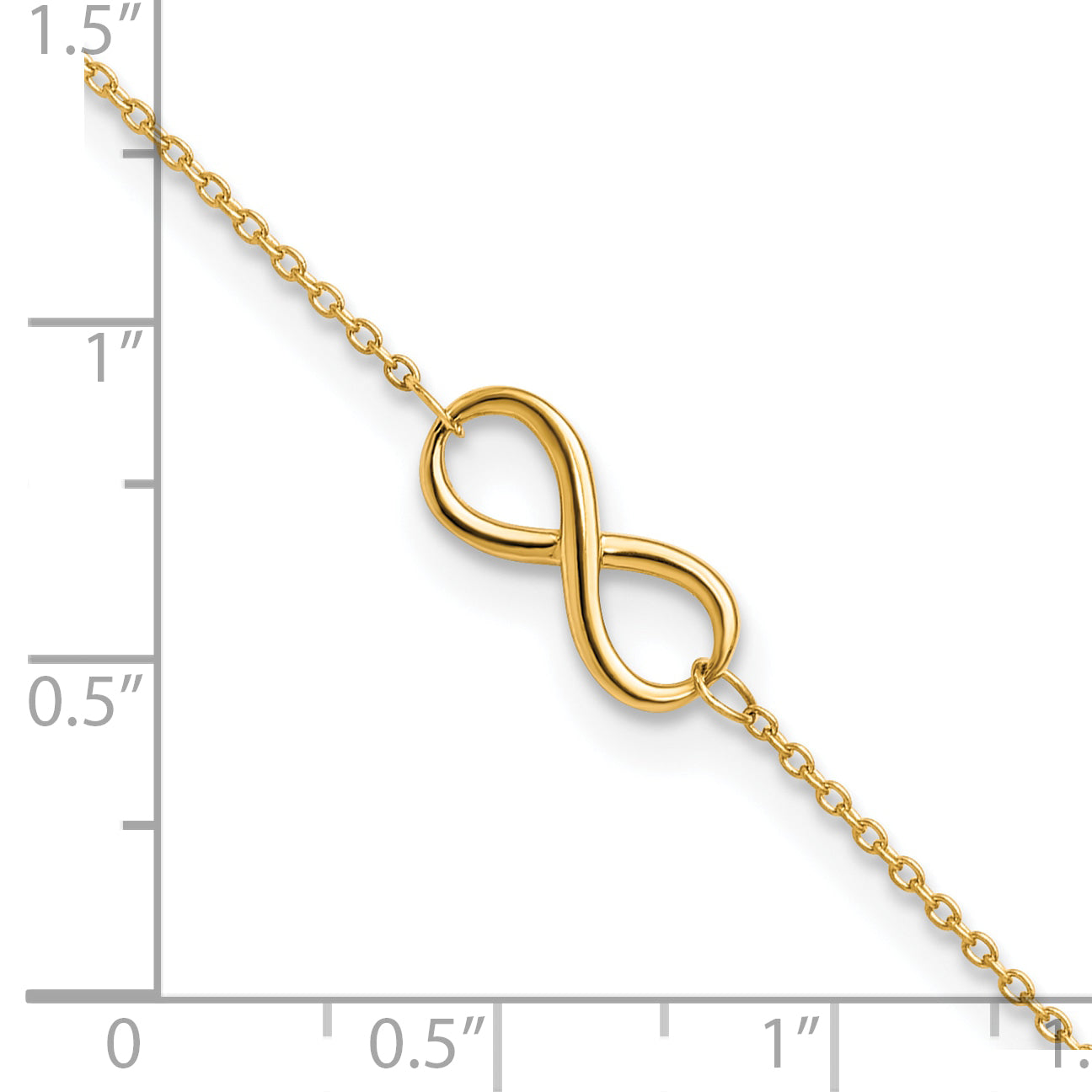 10K Yellow Gold Polished Infinity With 1In Ext. Bracelet
