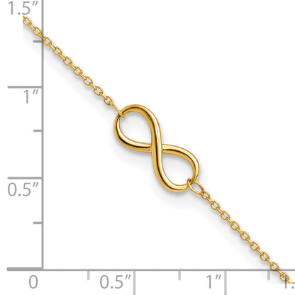 10K Yellow Gold Polished Infinity With 1In Ext. Bracelet