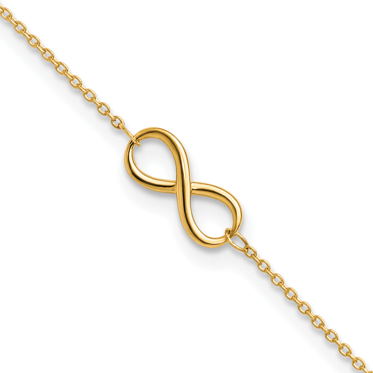 10K Yellow Gold Polished Infinity With 1In Ext. Bracelet