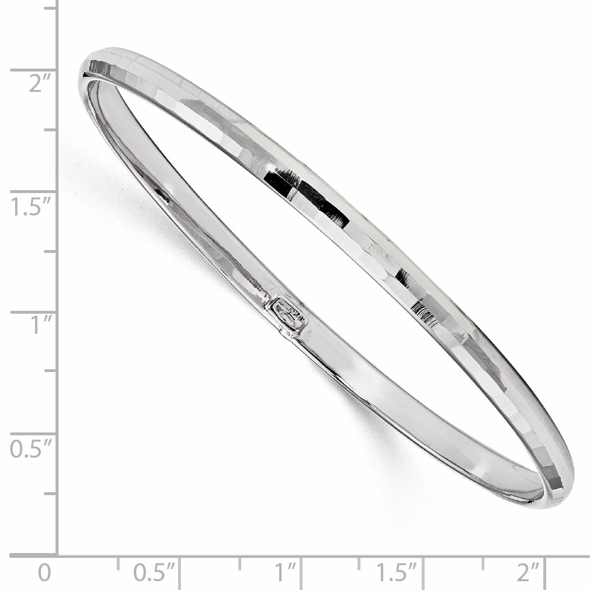10K White Gold Polished Bangle