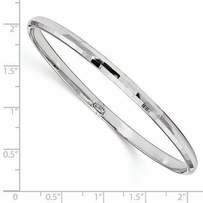 10K White Gold Polished Bangle