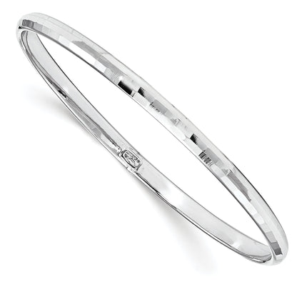 10K White Gold Polished Bangle