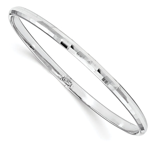 10K White Gold Polished Bangle