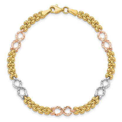 10K Tri Color Reversible Infinity Bracelet