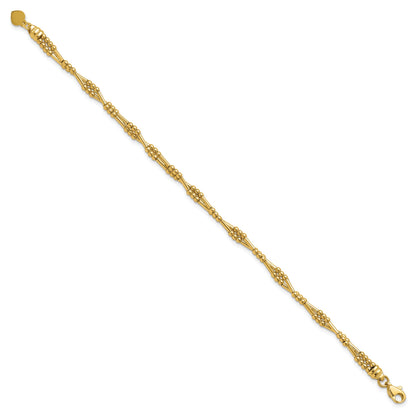 10K Yellow Gold Polished Fancy Beaded Bracelet