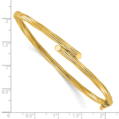 10K Yellow Gold Polished Bypass Hinged Bangle
