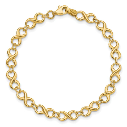 10K Yellow Gold Polished Infinity Bracelet