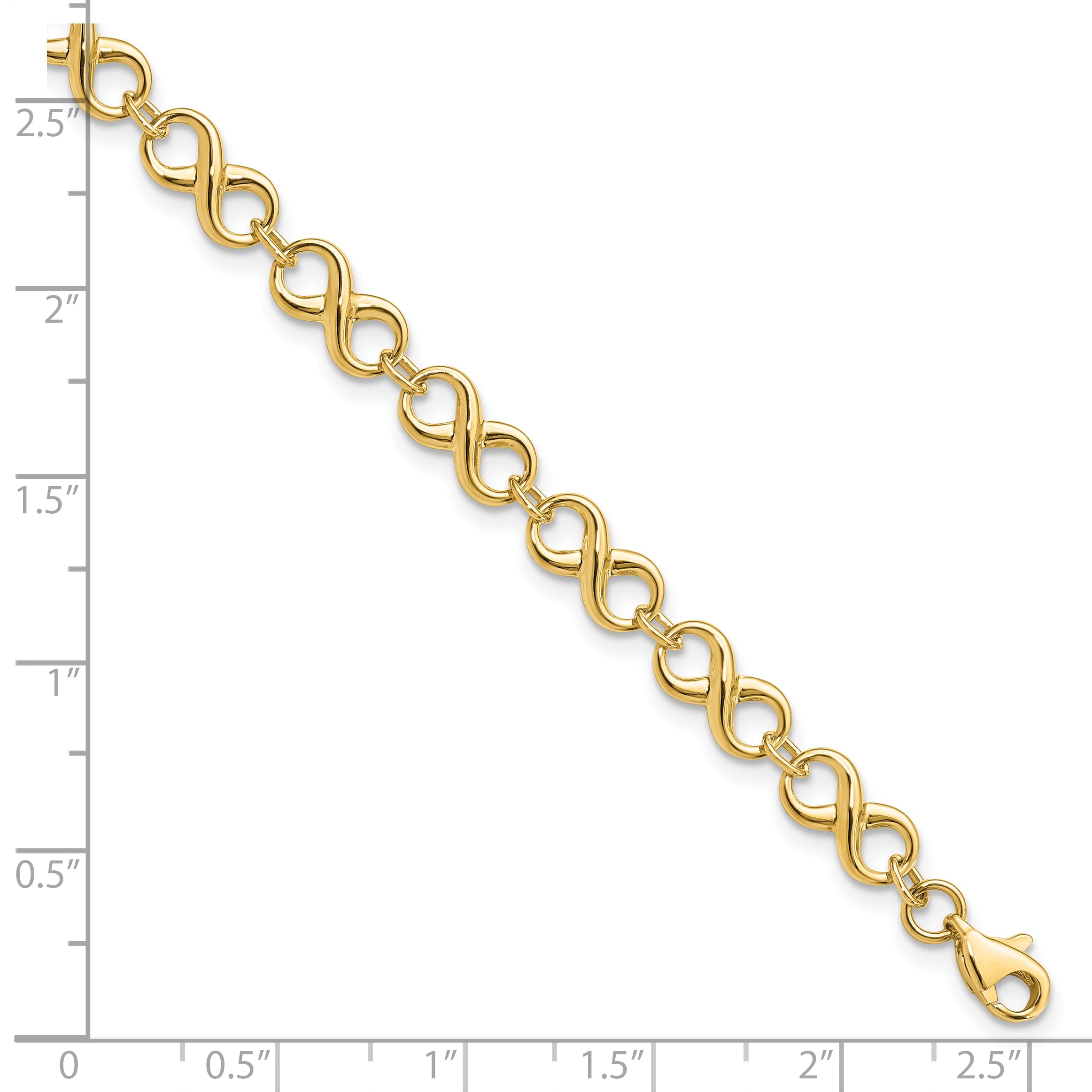 10K Yellow Gold Polished Infinity Bracelet