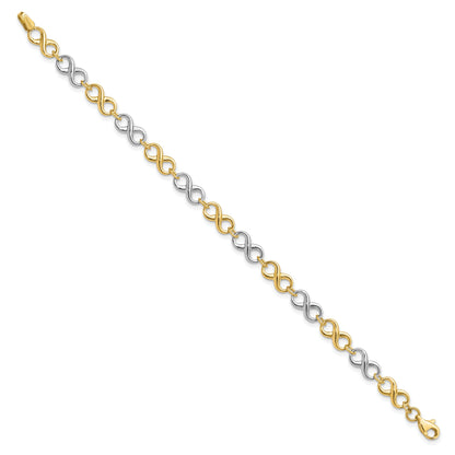 10K Two Tone Polished Infinity Bracelet