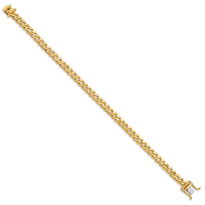 9 Inch 10K Yellow Gold 5.7mm Hand-Polished Miami Cuban Chain Bracelet