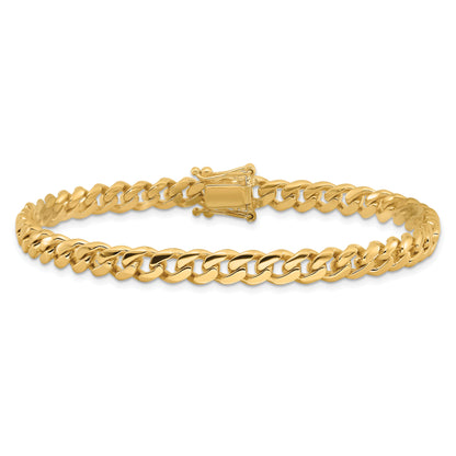8 Inch 10K Yellow Gold 5.7mm Hand-Polished Miami Cuban Chain Bracelet