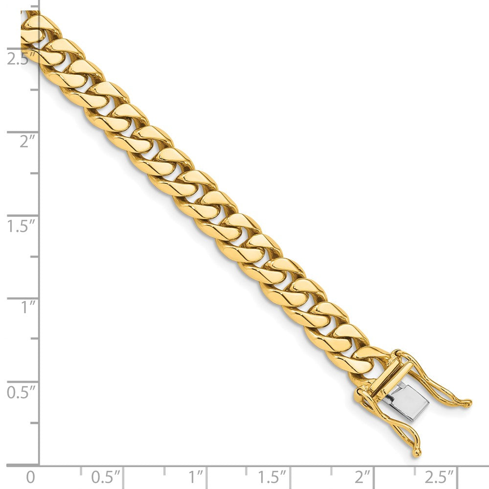 8.25 Inch 10K Yellow Gold 7mm Hand-Polished Miami Cuban Chain Bracelet