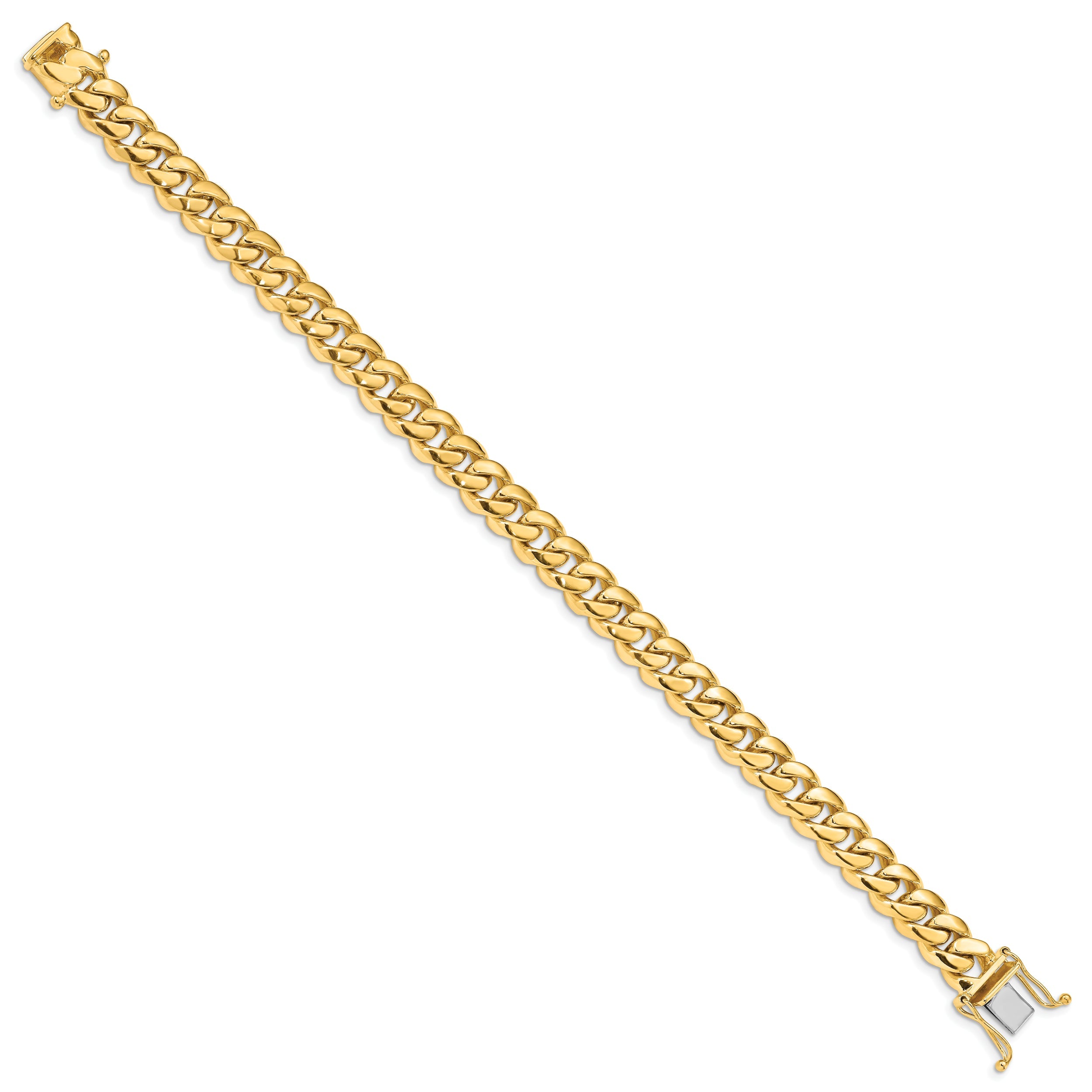 10K Yellow Gold 8.7mm Hand-Polished Miami Cuban Chain Link Bracelet
