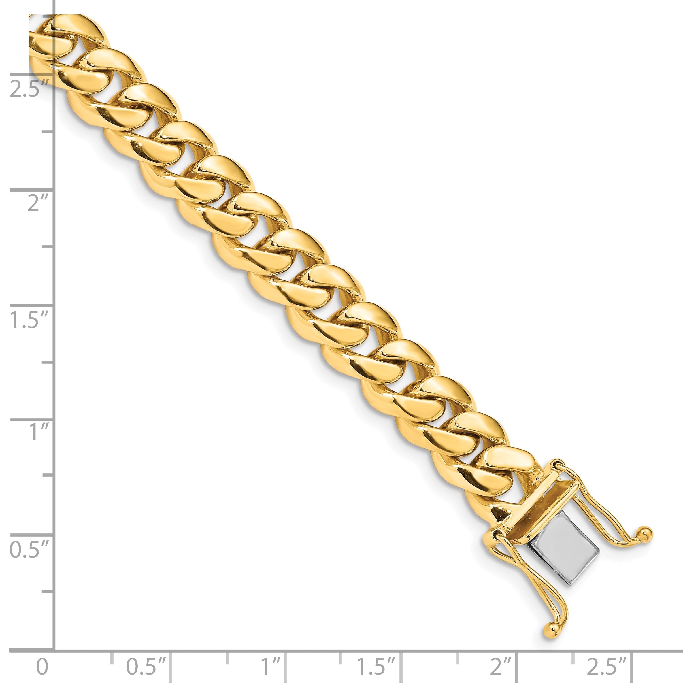 10K Yellow Gold 8.7mm Hand-Polished Miami Cuban Chain Link Bracelet