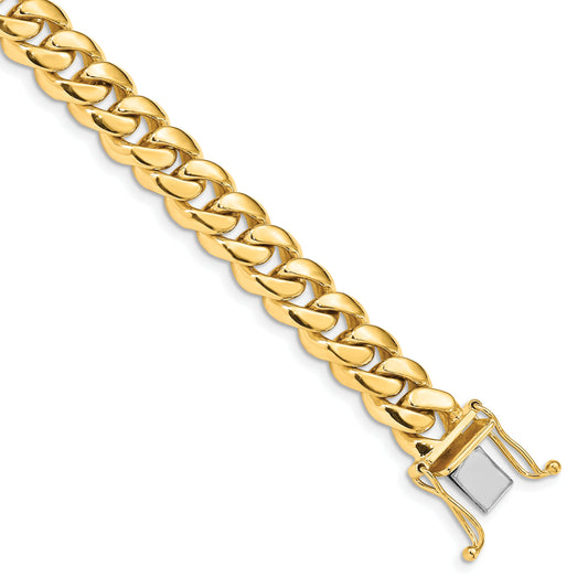 10K Yellow Gold 8.7mm Hand-Polished Miami Cuban Chain Link Bracelet