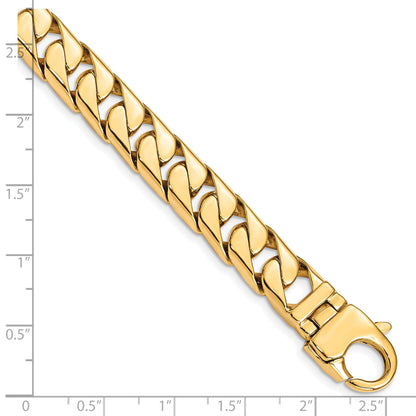 8.25 Inch 10K Yellow Gold 10.20mm Hand-Polished Long Link Half Round Curb Chain Bracelet