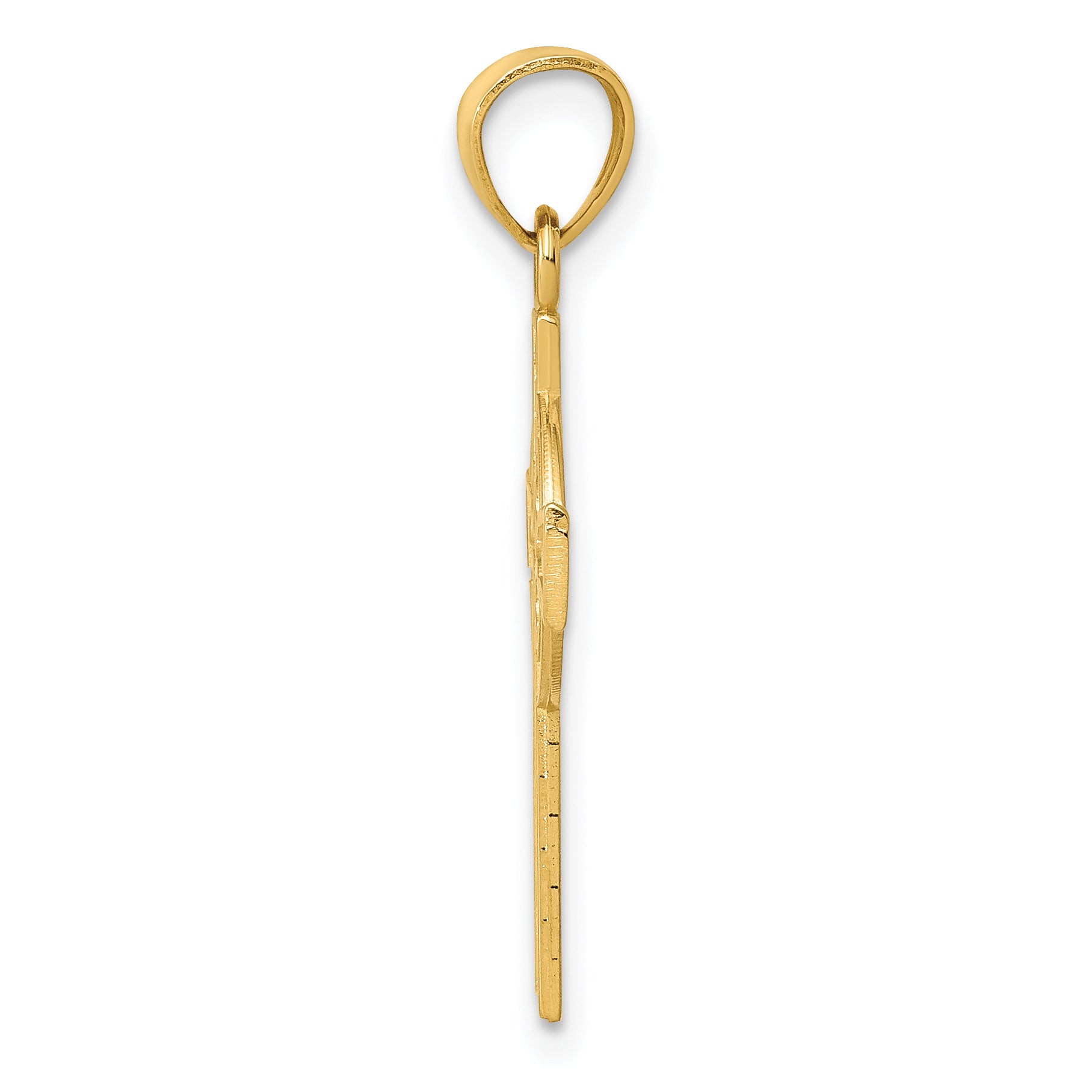 10K Yellow Gold Reversible God Is Love Celtic Cross Pendant