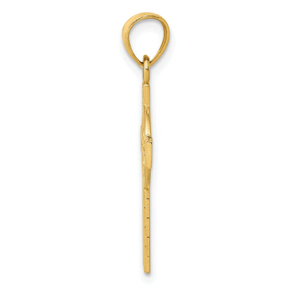 10K Yellow Gold Reversible God Is Love Celtic Cross Pendant