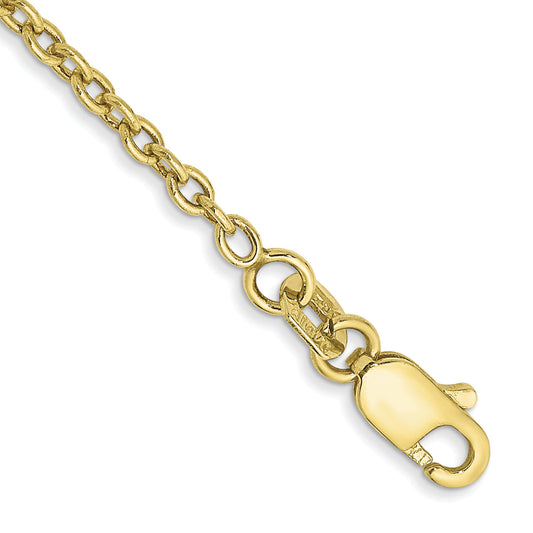 10K Yellow Gold 1.8mm Forzantine Cable Chain Anklet