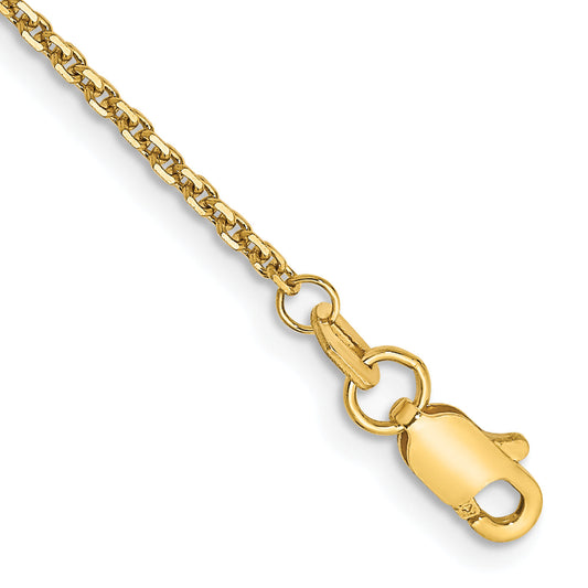 10K Yellow Gold 10K 1.45mm D/C Cable Chain Anklet