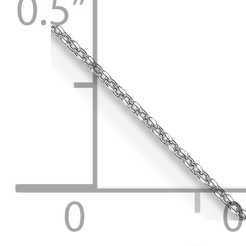 14 Inch 10K Wg .6mm D/C Round Open Link Cable Chain Necklace