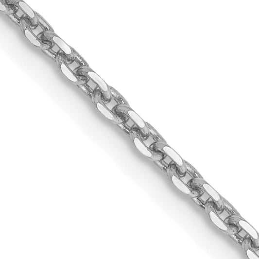 2 Inch 10K White Gold 10K Wg 1.65mm D/C Cable Chain