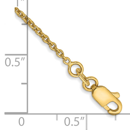 10K Yellow Gold 1.4mm Forzantine Cable Chain Anklet