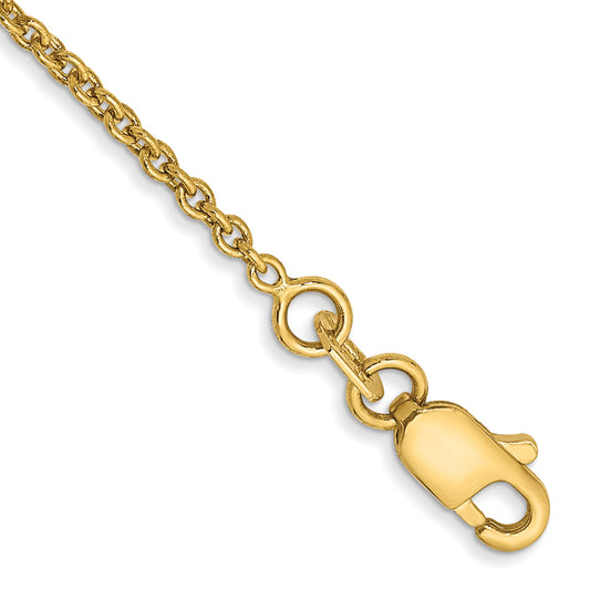 10K Yellow Gold 1.4mm Forzantine Cable Chain Anklet