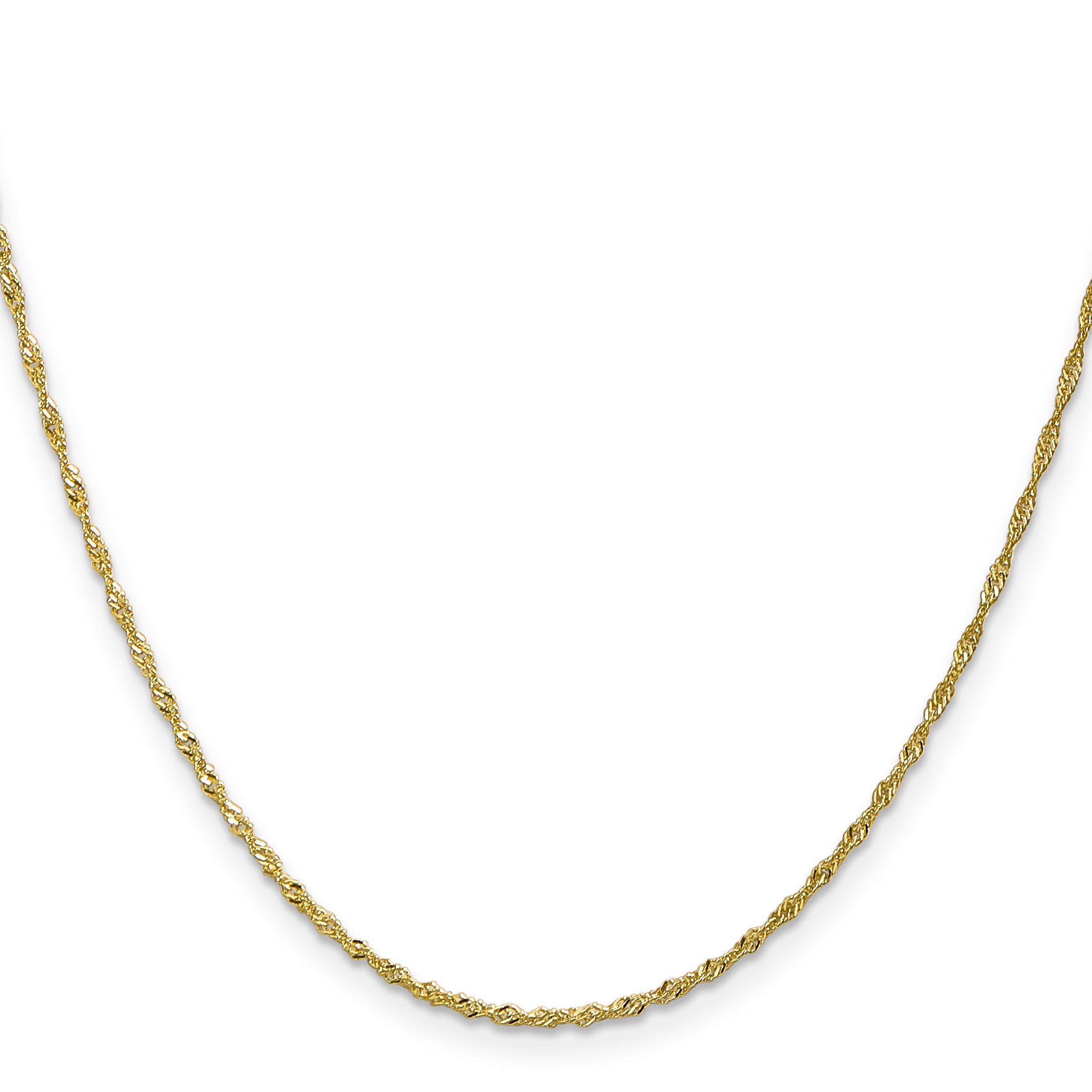 24 Inch 10K Yellow Gold 1.4mm Singapore Chain Necklace