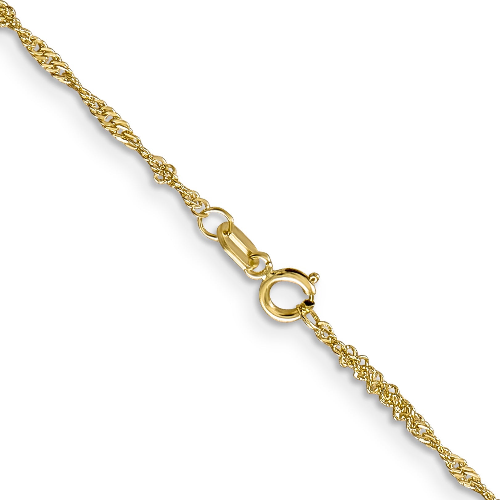 24 Inch 10K Yellow Gold 1.4mm Singapore Chain Necklace