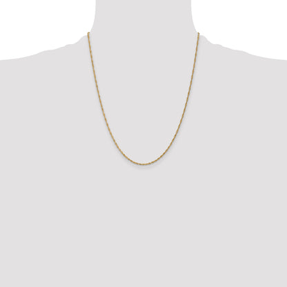 22 Inch 10K Yellow Gold 1.4mm Singapore Chain Necklace