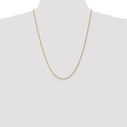 24 Inch 10K Yellow Gold 1.4mm Singapore Chain Necklace