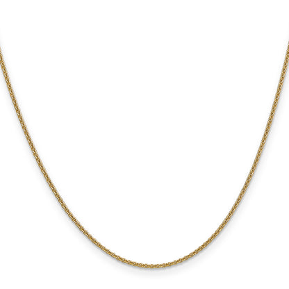 18 Inch 10K Yellow Gold 1.4mm Round Open Link Cable Chain Necklace