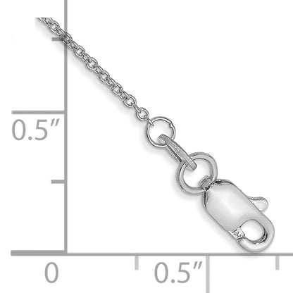 10K White Gold Wg 1mm Round Open Link Cable Chain Anklet