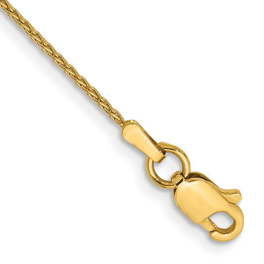 10K Yellow Gold 1mm Parisian Wheat Chain Anklet